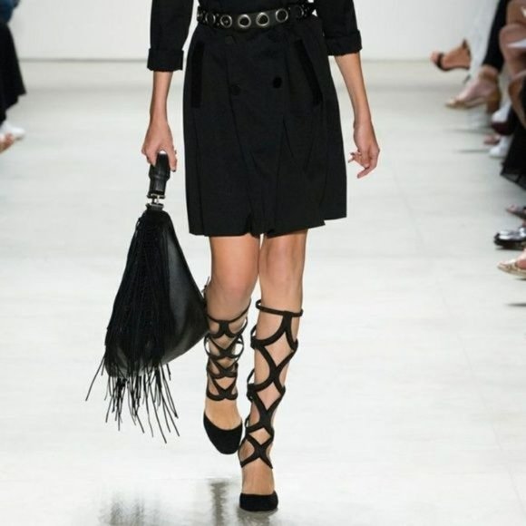 Rebecca Minkoff Lima Hobo Black Suede Leather Crossbody Bag w/o Fringe - Picture 3 of 12